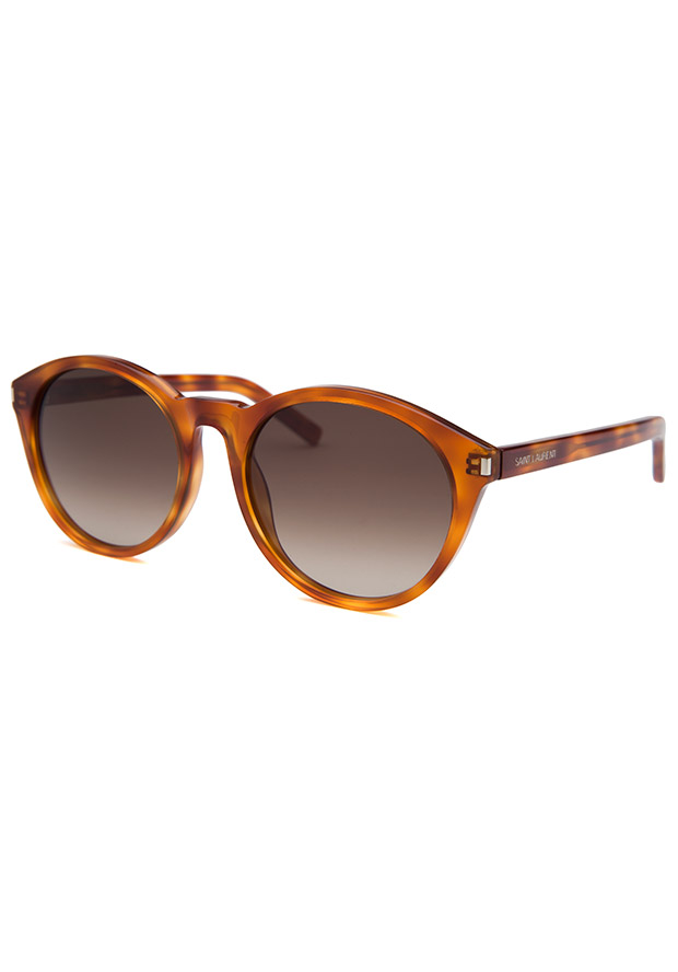 Women's Classic Round Amber Havana Sunglasses - Yves Saint Laurent Watch