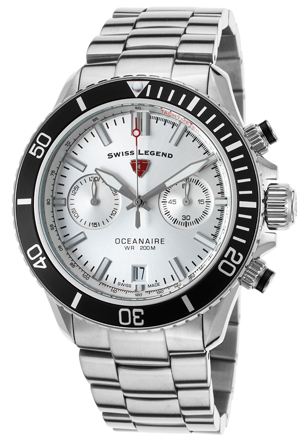 Swiss Legend Watches Oceanaire Chronograph Stainless Steel Silver-Tone Dial SS