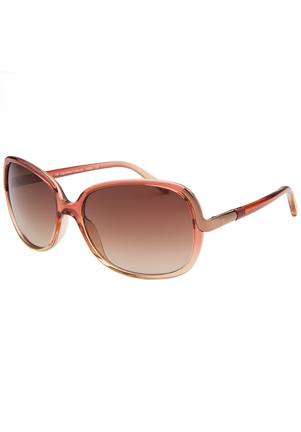 Women's Rectangle Pink Translucent Sunglasses - Calvin Klein Watch