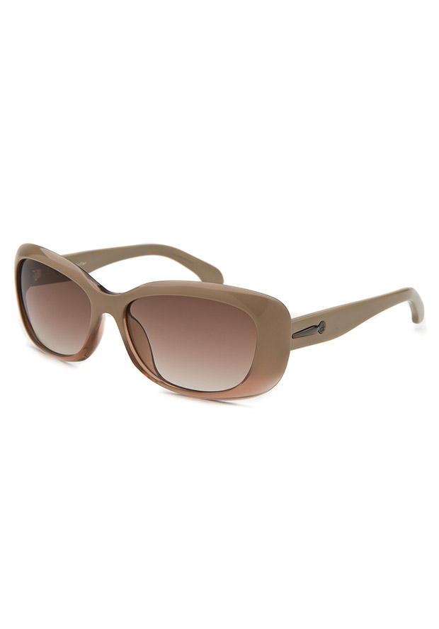 Women's Rectangle Beige & Translucent Sunglasses - Calvin Klein Watch