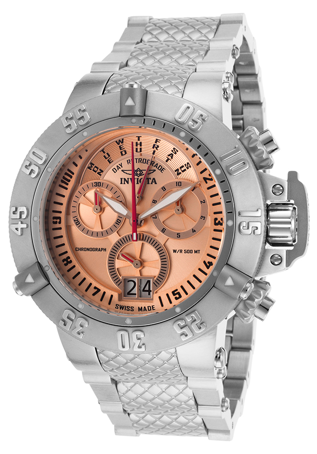 Men's Subaqua Chronograph Stainless Steel Rose-Tone Dial - Invicta Watch