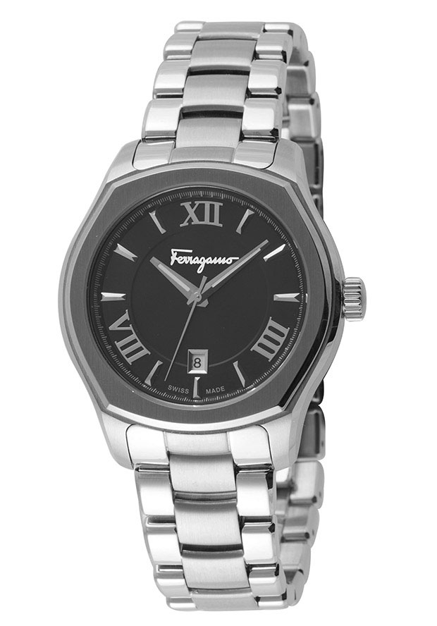 Ferragamo Men's Lungarno Stainless Steel Black Dial - Luxury Watch