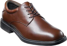Men's Nunn Bush Maury 83363 Plain Toe Oxford - Brown Leather Orthopedic Shoes