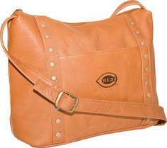 Pangea - Top Zip Handbag PA 749 MLB (Women's) - Cincinnati Reds/Tan