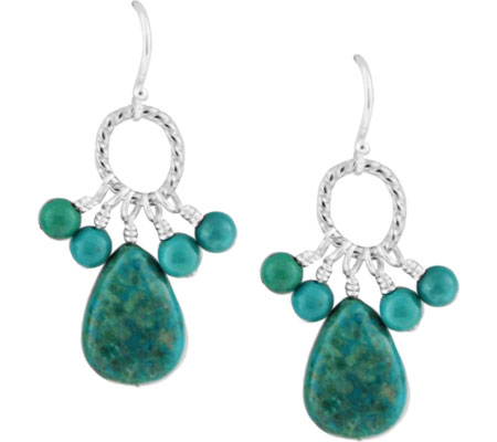 Women's Barse Silver Overlay/Genuine Turquoise Earring SIERE06TP