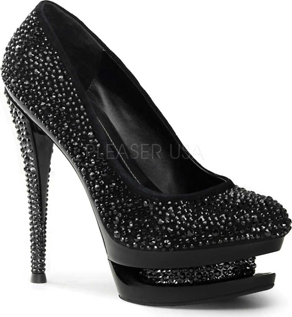 Women's Pleaser Day & Night Fascinate 685DM - Black Suede/Black High Heels