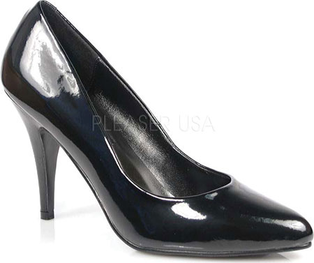 Women's Pleaser Vanity 420 - Black Patent High Heels