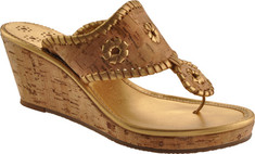 Women's Jack Rogers Marbella Mid Espadrille - Natural Cork/Gold Casual Shoes
