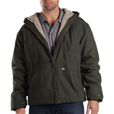 Dickies - Sanded Duck Sherpa Lined Hooded Jacket (Men's) - Black Olive