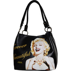 Women's Marilyn Forever Beautiful Handbag MR3 - Black Shoulder Bags