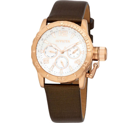 Women's Invicta 14800 Corduba Quartz Multifunction - Brown Leather/Gold Wrist Watches