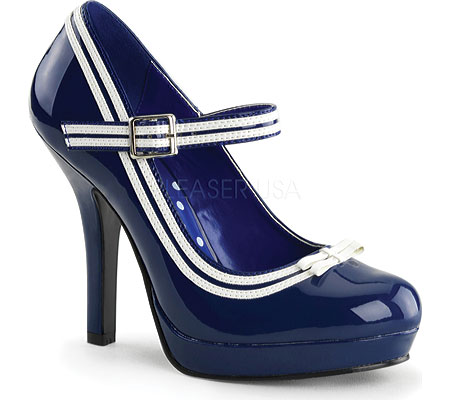 Women's Pin Up Secret 15 - Blue Patent High Heels