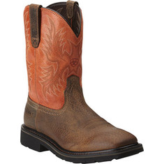 Men's Ariat Sierra Wide Square Toe - Earth/Orange Full Grain Leather Boots