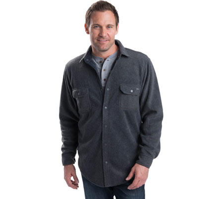 Men's Woolrich Andes Fleece Shirt Jacket - Charcoal Heather Jackets