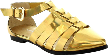 Women's Beston Kingston-01 - Gold Faux Leather Sandals