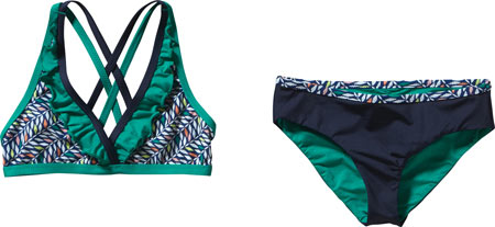 Girls' Patagonia Wavy Day Bikini - Wheat Field Channel Blue Bathing Suits