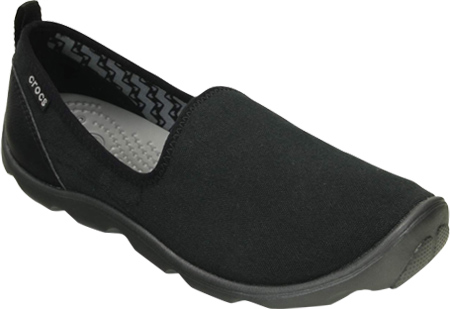 Women's Crocs Busy Day Canvas Skimmer - Black/Graphite Casual Shoes