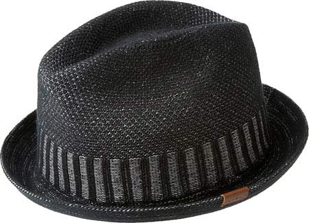 Kangol Spine Stripe Player - Black Wide Brim Hats
