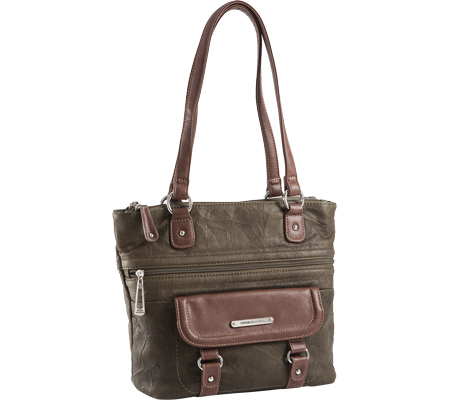 Women's Stone Mountain Oxford Tote - Olive/Brown Casual Handbags