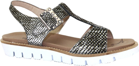 Women's Dromedaris Ana Sandal - Metallic Chain Soft Waxy Leather Sandals