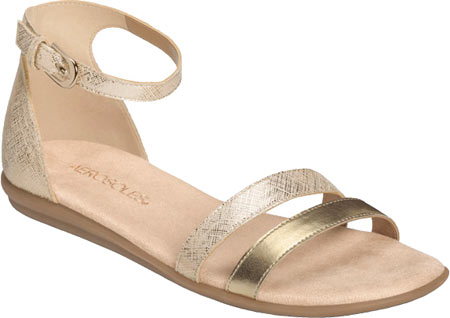 Women's Aerosoles Pool Chlub Sandal - Gold Synthetic Metallic/Fabric Sandals