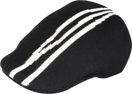 Kangol Dorsal Stripe 507 Cap - Black/White Newsboy Caps