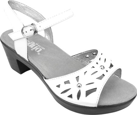 Women's Alegria by PG Lite Reese Ankle Strap Sandal - White Butter Leather Casual Shoes