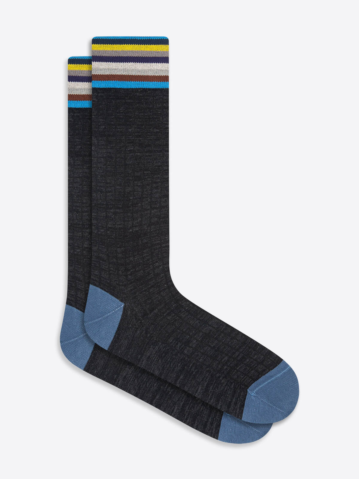 Border Stripe Mid-Calf Socks