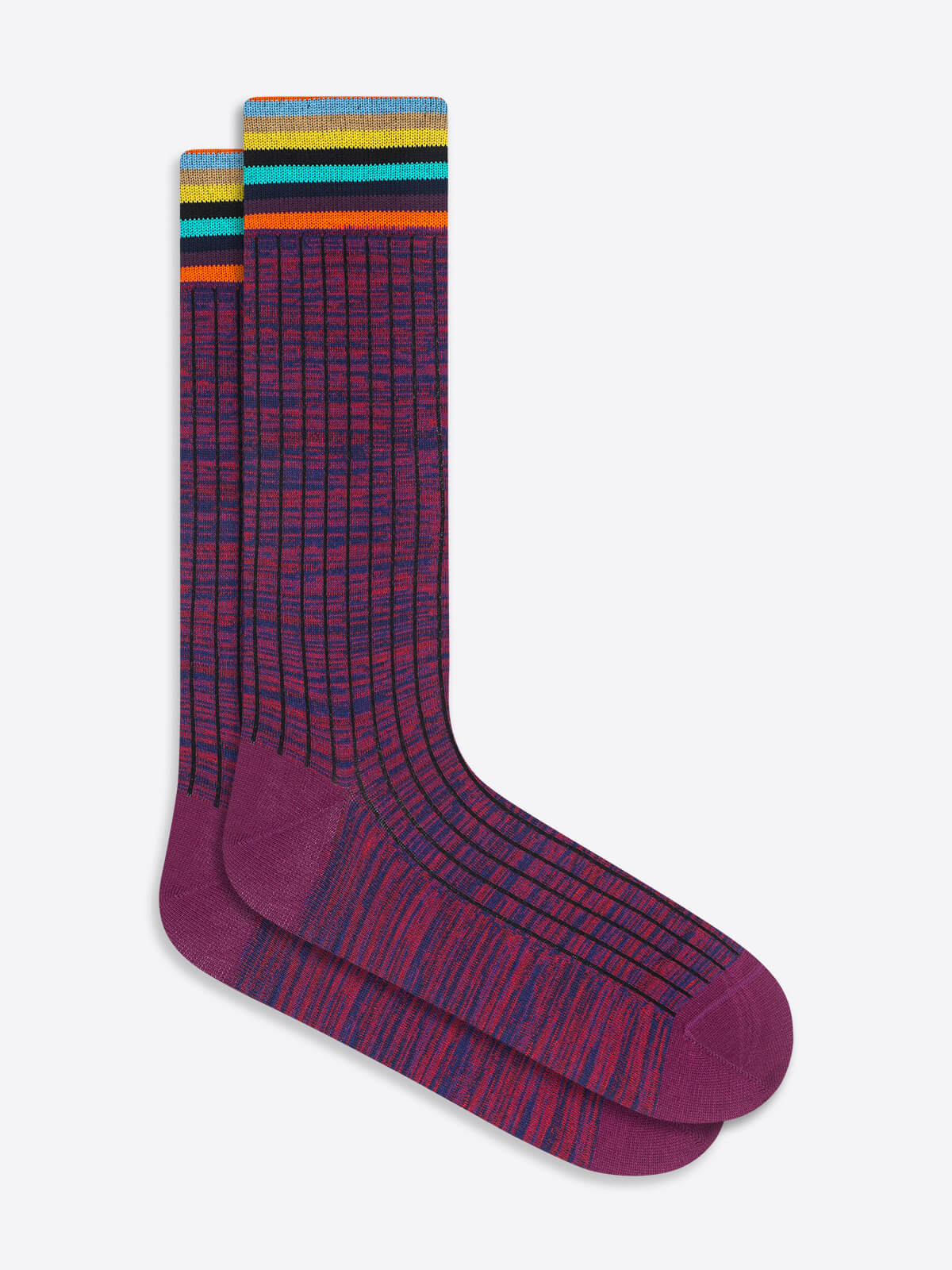 Border Stripe Mid-Calf Socks