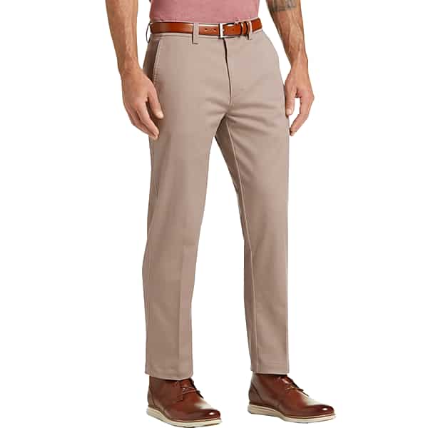 Haggar Men's Iron Free Premium Tan Straight Fit Khaki Casual Pants - Size: 36W x 32L