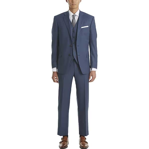 Lauren By Ralph Lauren Classic Fit Men's Suit Separates Coat Blue Sharkskin - Size: 58 Long