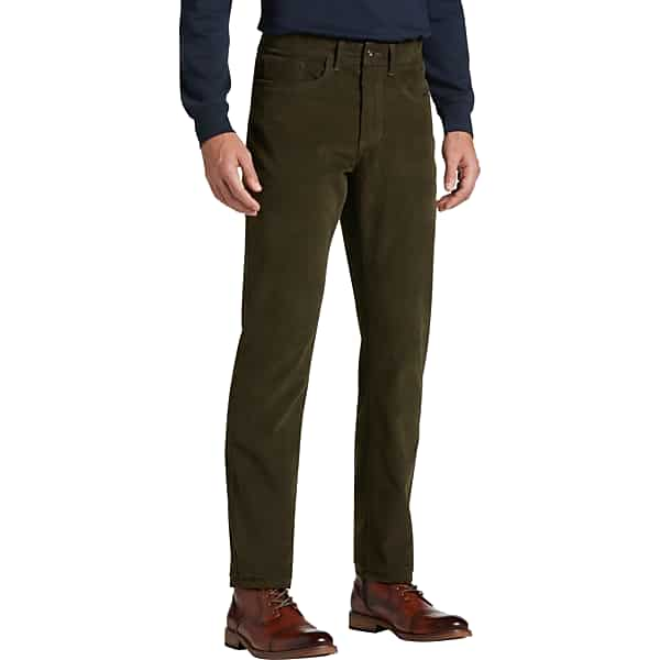 Joseph Abboud Men's Modern Fit Power Stretch Twill Pants Olive Green - Size: 38W x 30L