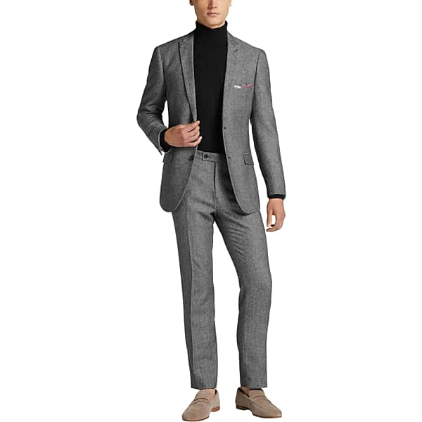 Paisley & Gray Men's Slim Fit Suit Separates Coat Black & White Herringbone - Size: 44 Regular