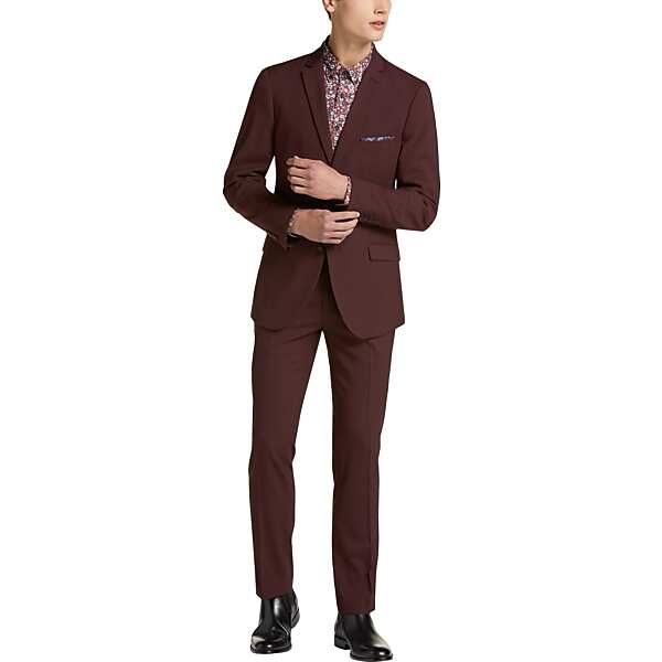 Paisley & Gray Men's Slim Fit Suit Separates Coat Deep Purple Wine - Size: 44 Regular