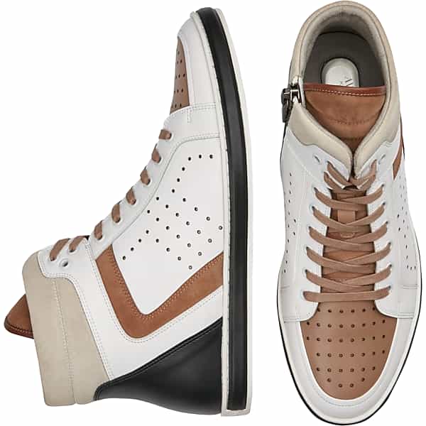 Awearness Kenneth Cole Men's Barker High Top Sneakers White & Tan - Size: 10 D-Width