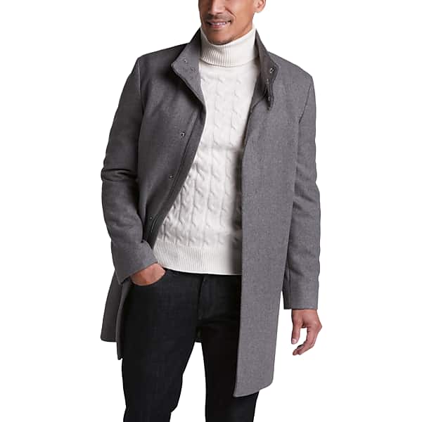 Calvin Klein Men's Mayden Slim Fit Topcoat Gray - Size: 46 Regular