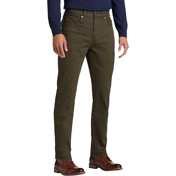 Joseph Abboud Men's Modern Fit Luxe Power Stretch Twill Pants Olive Green - Size: 38W x 32L