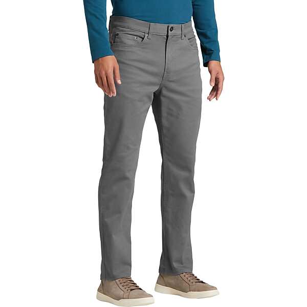 Joseph Abboud Men's Modern Fit Luxe Power Stretch Twill Pants Gray - Size: 38W x 34L