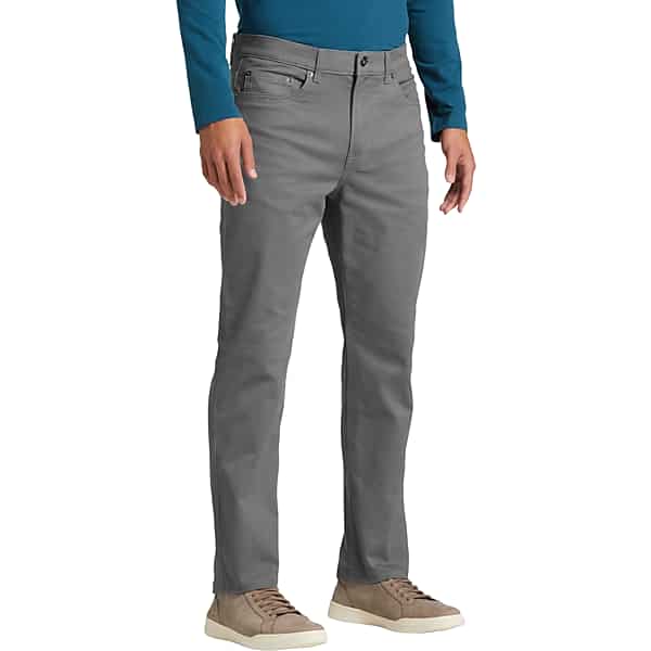 Joseph Abboud Men's Modern Fit Luxe Power Stretch Twill Pants Gray - Size: 34W x 30L