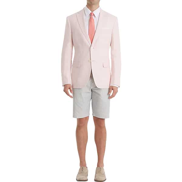 Lauren By Ralph Lauren Classic Fit Linen Men's Suit Separates Coat Pink - Size: 39 Short