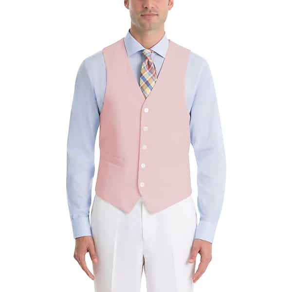 Lauren By Ralph Lauren Classic Fit Linen Men's Suit Separates Vest Pink - Size: XXL