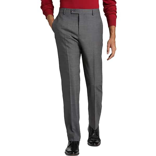 Awearness Kenneth Cole Men's AWEAR-TECH Extreme Slim Fit Dress Pants Light Gray - Size: 32W
