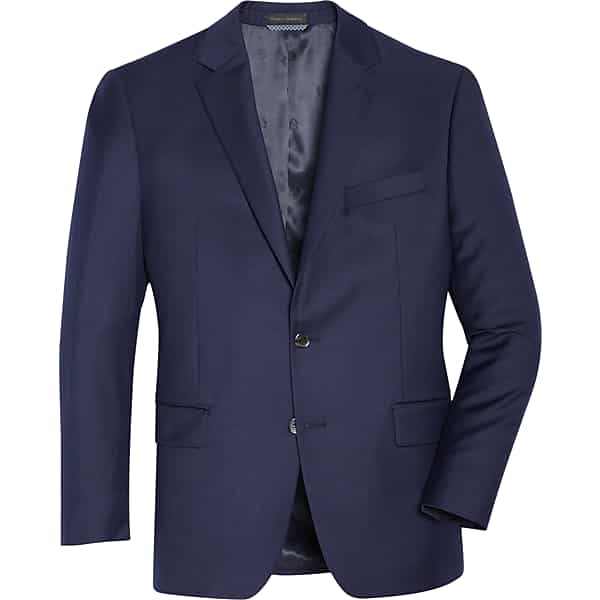 Egara Men's Slim Fit Notch Label Dinner Jacket Blue Paisley - Size: 38 Regular