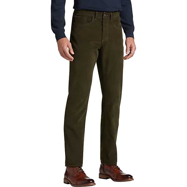 Joseph Abboud Men's Modern Fit Power Stretch Twill Pants Olive Green - Size: 32W x 30L