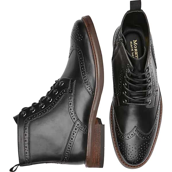 Moretti Men's Birmingham Wingtip Boots Black - Size: 13 D-Width