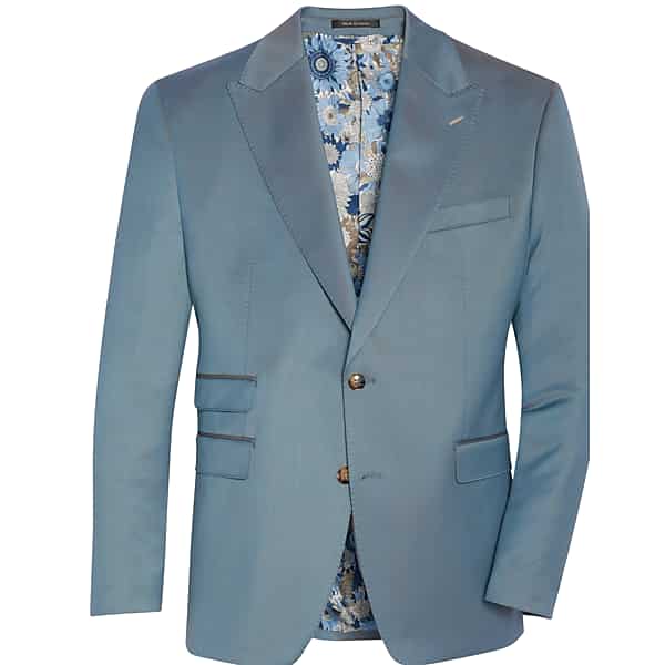 Calvin Klein X-Fit Slim Fit Men's Suit Separates Coat Light Gray Sharkskin - Size: 42 Short