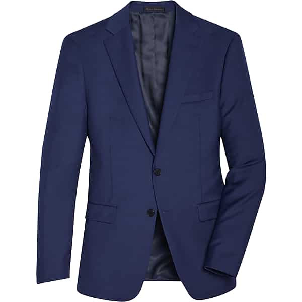 Lauren By Ralph Lauren Classic Fit Men's Suit Blue Windowpane - Size: 48 Long