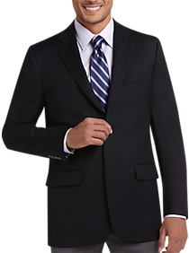 JOE Joseph Abboud Slim Fit Men's Suit Black Plaid - Size: 46 Long