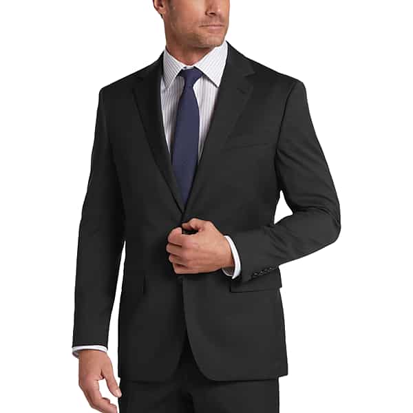 JOE Joseph Abboud Slim Fit Men's Suit Black Plaid - Size: 50 Regular