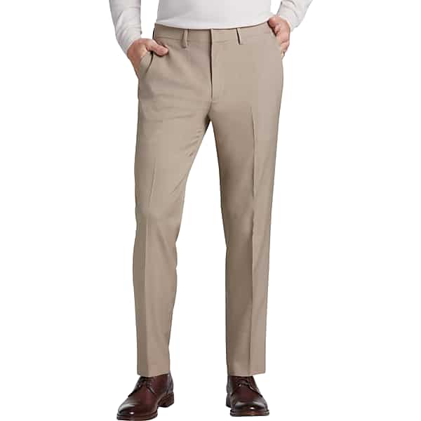 Haggar Men's Premium Comfort 4-Way Stretch Slim Fit Dress Pants Khaki - Size: 34W x 30L